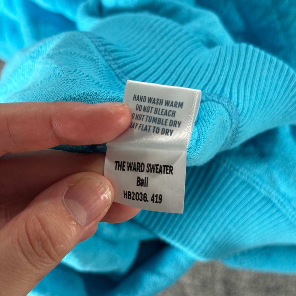 Holderness & Bourne The Ward Sweater Large Bali Blue Quilted Crewneck Sweatshirt - Picture 6 of 7